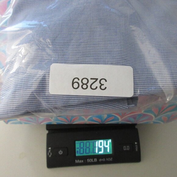 John Varvatos Button Up Shirt Men XXL Blue Micro Check Zipper Patch Pocket 194 - Picture 14 of 14